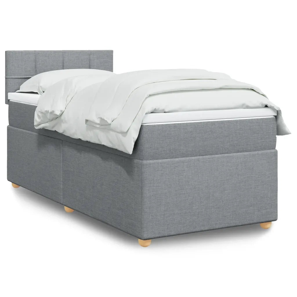 Giroletto a Molle con Materasso Grigio Chiaro 90x190 cm Tessuto 3286535