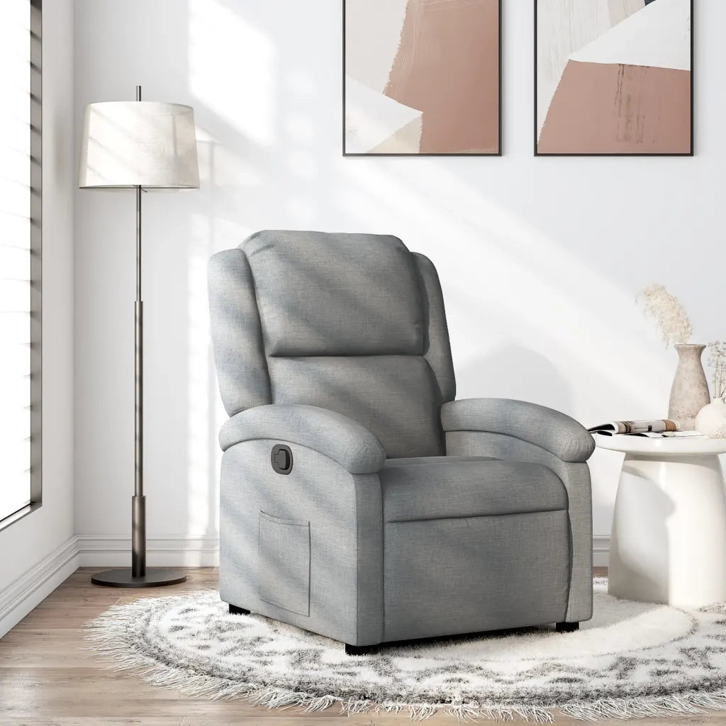 Divano Sedia-Poltrona reclinabile in Tessuto Grigio Chiaro 835755