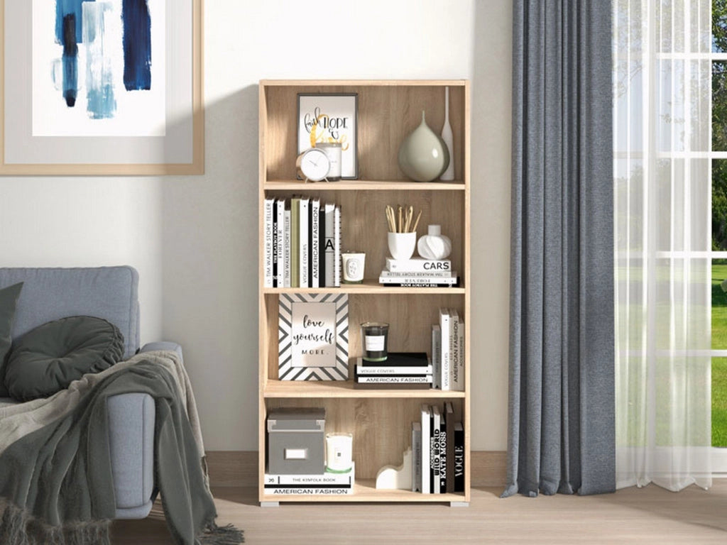 Biblioteca Prisco, Libreria 3 Ripiani, 70x24.5x142h cm Marrone Rovere