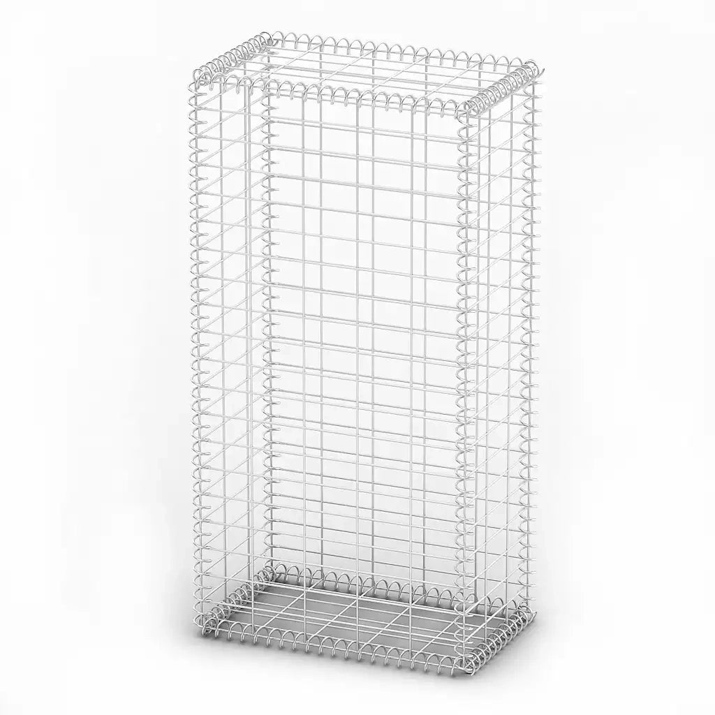 Cesto Gabbione con Coperchio in Filo Zincato 100 x 50 x 30 cm 141039