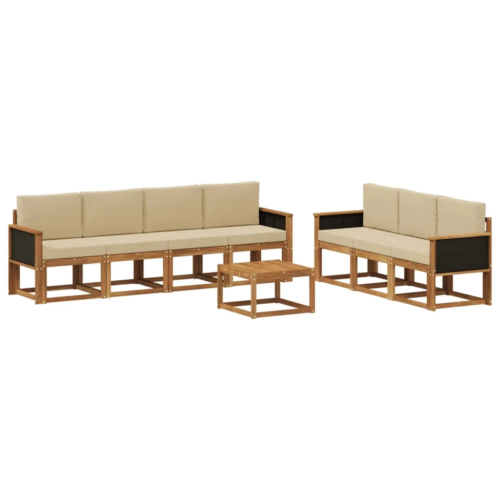 Set di divani da esterno 7 pz Naturale 3385044
