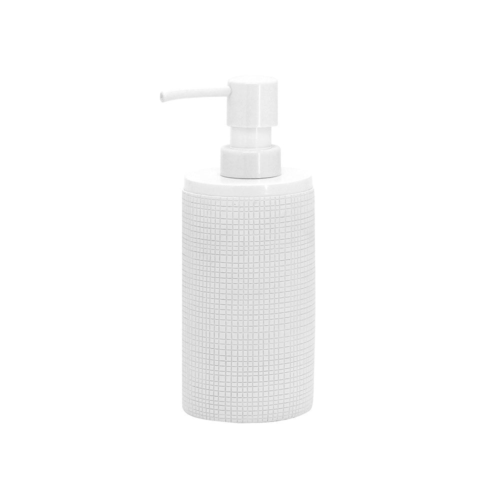 Dispenser serie next, color bianco con particolare lavorazione quadrettata