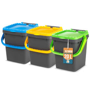 Akitaink Set 3 Pattumiere 20L Colorate