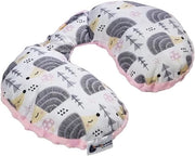 Sostegno per neonati in cotone al 100% / Borsa per neonati per auto, passeggino, viaggio, culla, borsa per neonati (orso grigio con Minky rosa chiaro)