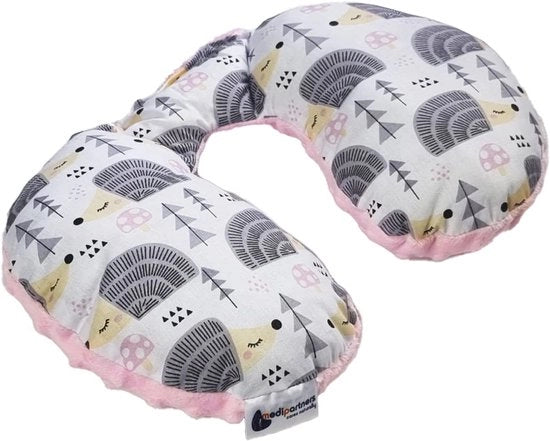 Sostegno per neonati in cotone al 100% / Borsa per neonati per auto, passeggino, viaggio, culla, borsa per neonati (orso grigio con Minky rosa chiaro)