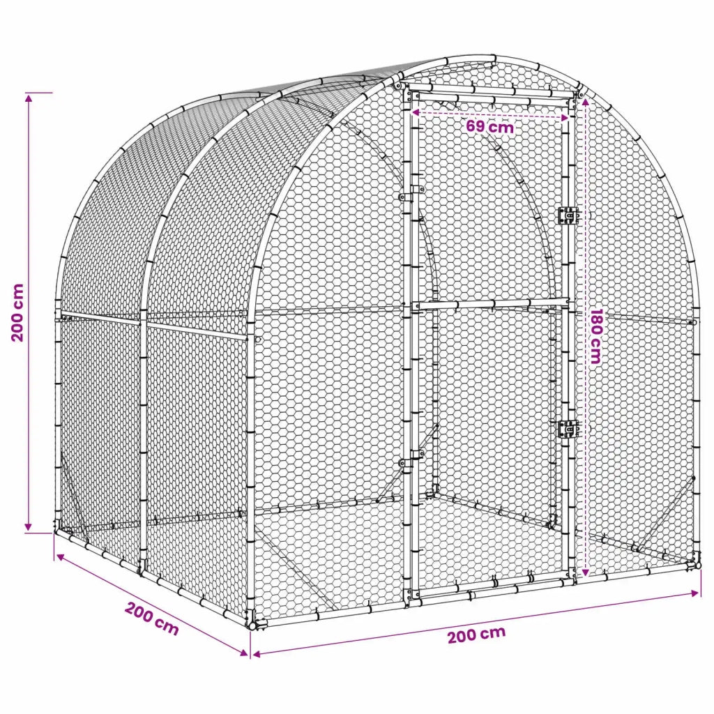 Pollaio Argento 200 x 200 x 200 cm Acciaio zincato 42042527
