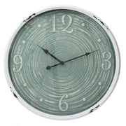 Orologio metallo bordo bianco verde cm ø48x6