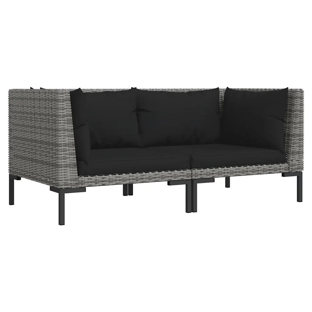Divani da Giardino 2pz con Cuscini in Polyrattan Mezzo Tondocod mxl 70828