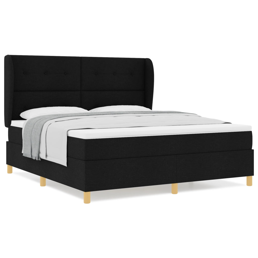 Letto Box Spring con Materasso vitaXL Nero 180x200 cm Tessuto