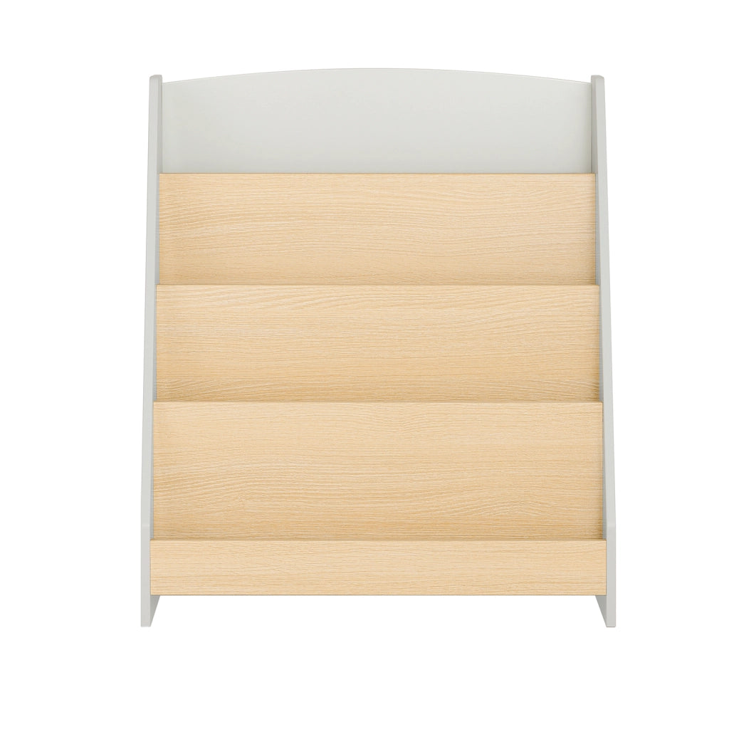 SoBuy Libreria per Bambini Scaffale a Scala Scaffale Portaoggetti Libreria a Scala Grigio-Naturale 61x30x71cm KMB106-HG