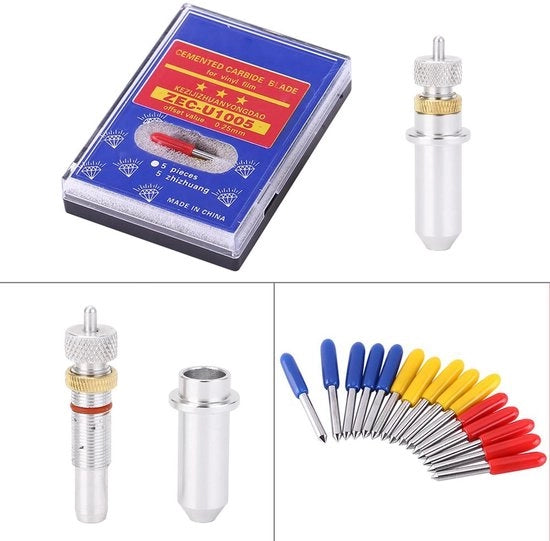 Piatto di tracciatura 15 pezzi - Lame di taglio in rame - Lame per tracciatori di taglio - Supporti per Roland - Alta durezza - Resistenti alla abrasione e duraturi - Lame di taglio