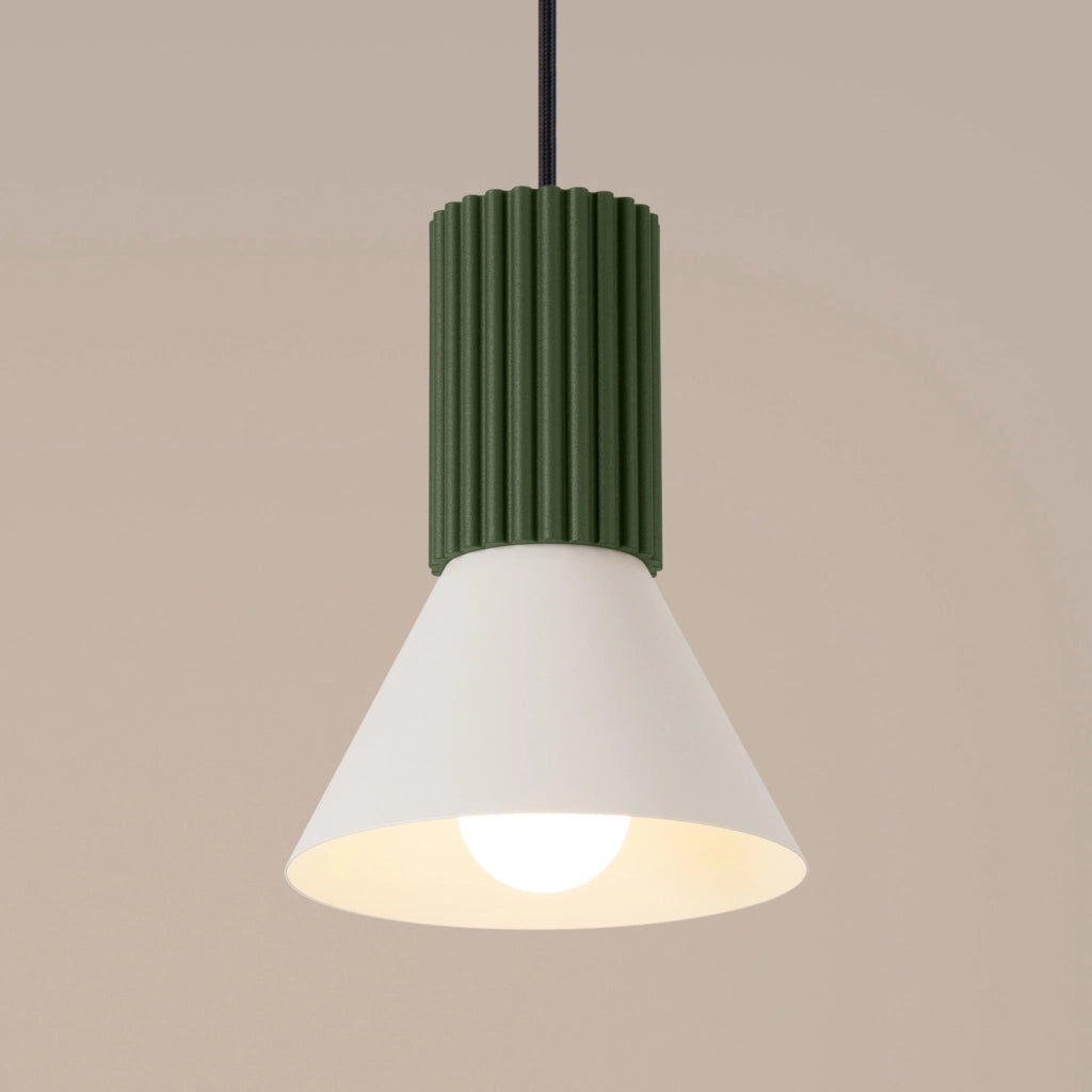 Lampada a sospensione ESTRIA 1 beige/verde oliva