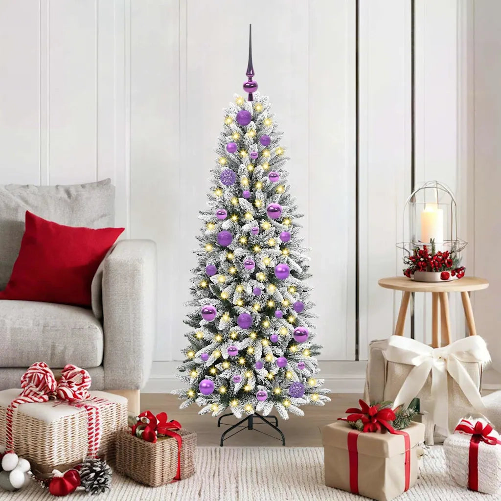 Albero di Natale | Decorazioni natalizie artificiale con 150 LED Bianco 120 cm