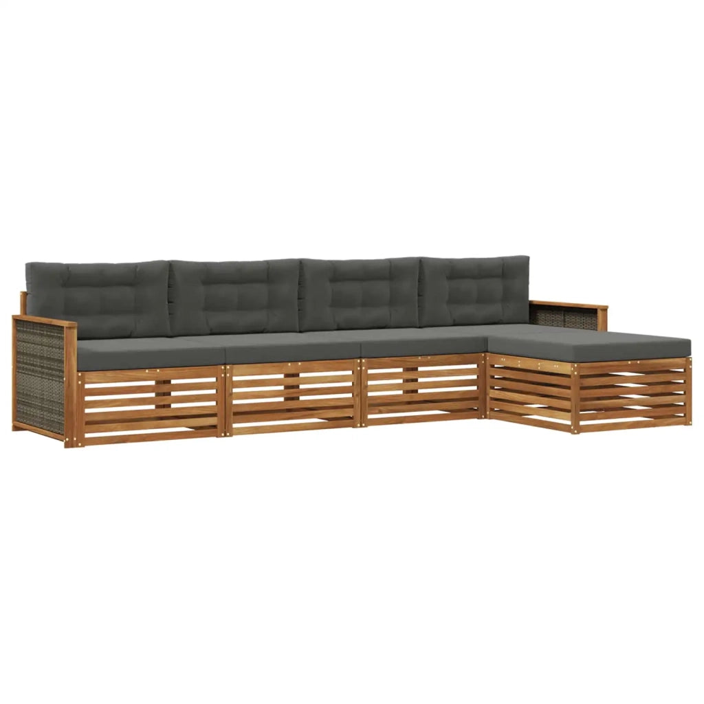 Set di divani da esterno 5 pz Naturale e Antracite 3383230