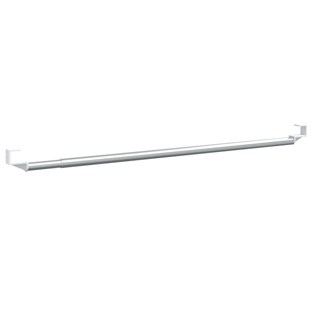 Binari per Tende 2 pz Bianco e Argento 60-105 cm Alluminiocod mxl 119130