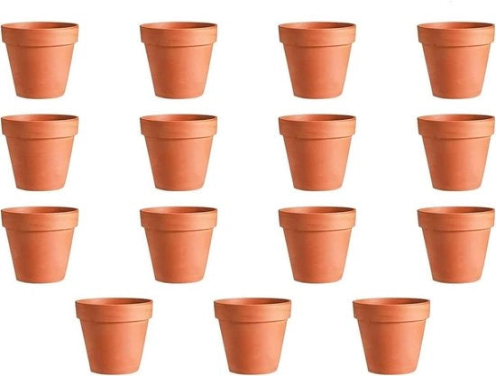 Set di 15 Mini Vasi di Terracotta con Foro di Drenaggio (5,5 x 5 cm)