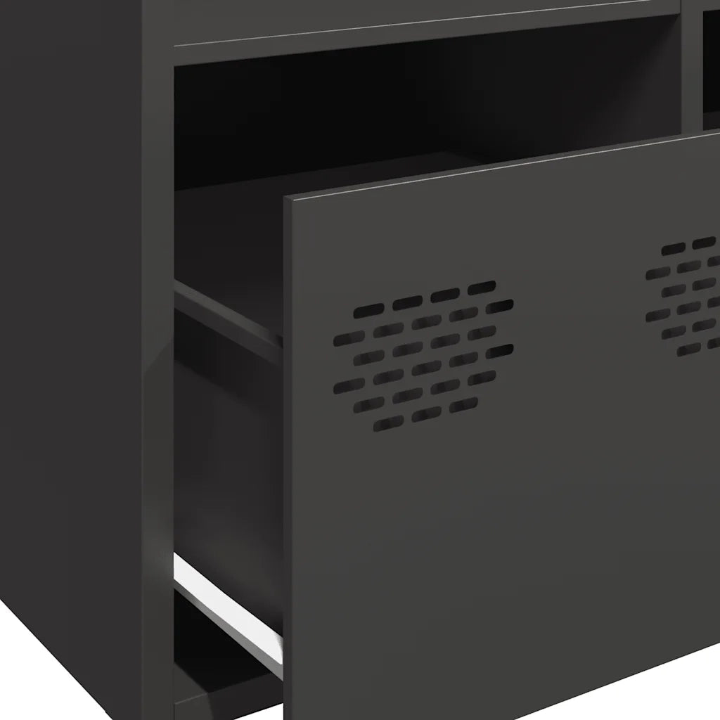 Credenza Nera 68x39x103,5 cm in Acciaio 851382
