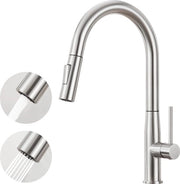 Uscibile rubinetto cucina, rubinetto in acciaio inossidabile ad alta pressione, 360° girevole, miscelatore con 2 tipi di scarico, finitura a nido d'ape