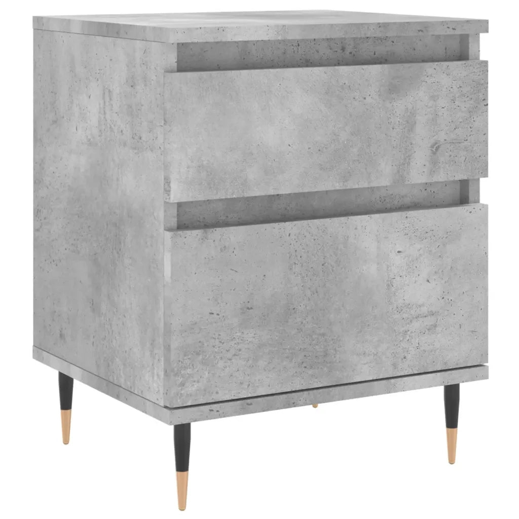 Comodino Grigio Cemento 40x35x50 cm in Legno Multistrato 830660