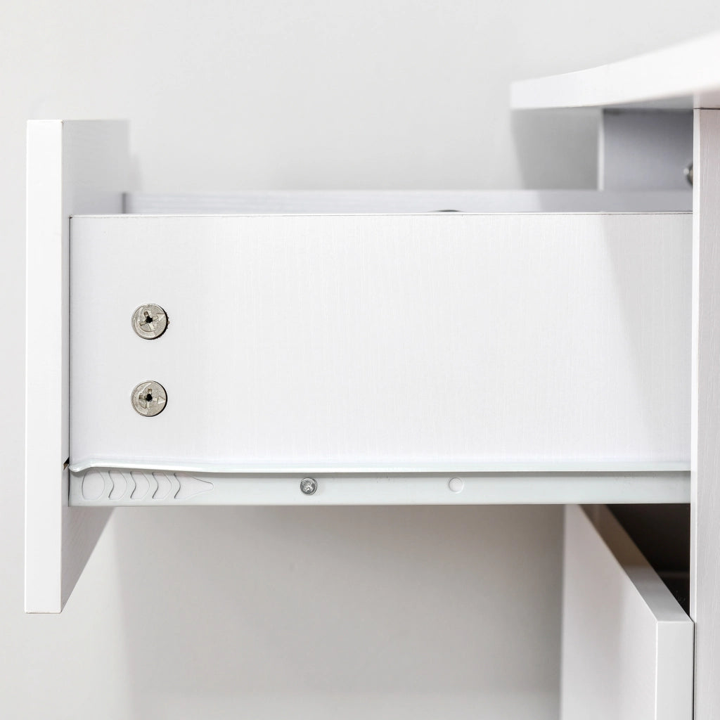 EasyComfort Scrivania Porta PC con 3 Cassetti e 3 Ripiani, Scrivania per Camera e Ufficio in Legno 120x49x72cm Bianco