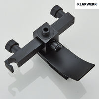 "ROSA" | Rubinetto per vasca da bagno a cascata Doccia nera|Acciaio inossidabile include doccetta e supporto|Set completo termostato vasca miscelatore