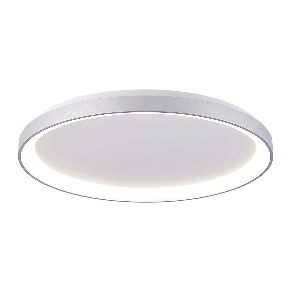 Merope 400 plafoniera tonda LED CCT 30W 3000K 4000K lampada luce soffitto parete ufficio studio 230V 38cm COLORE SILVER