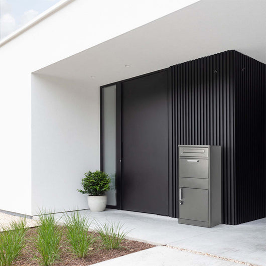 Cassetta postale per pacchi grigia 50x37x112cm Portapacchi con serratura