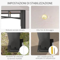 Gazebo da Giardino 3x3 m con Tenda Parasole Laterale, Altezza 288 cm, Cachi