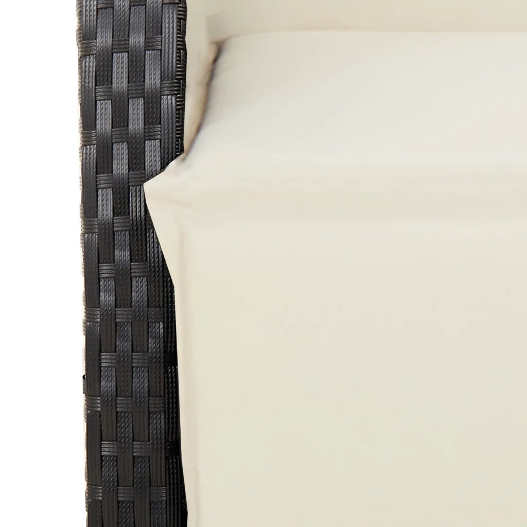 Set BistrÃ² da Giardino 9 pz con Cuscini in Polyrattan Nero