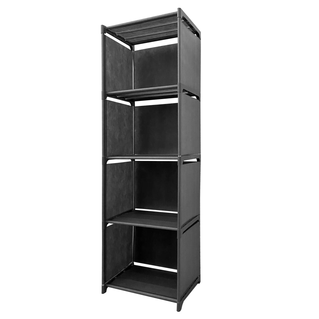 Scaffale Organizzativo 4 Piani PVC e Tessuto Nyana Home 93x41x29 cm