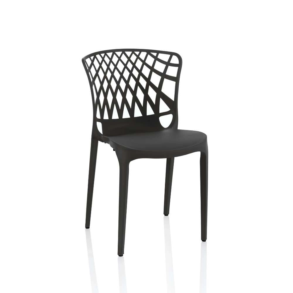 Sedia nera avvolgente 48,5x46,6x82,2 cm