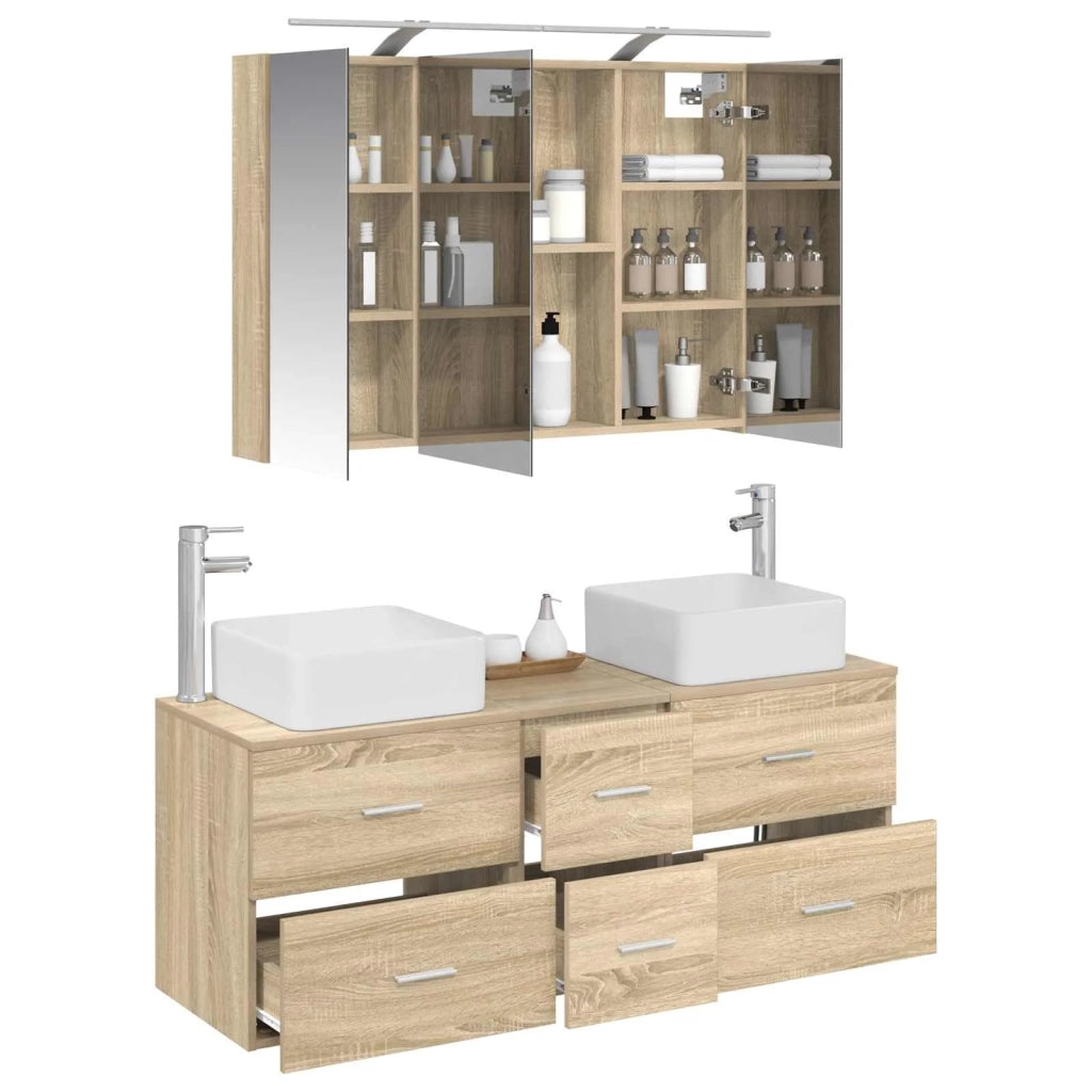 Set di mobili per il bagno 4 pcs Rovere Sonoma 3406777