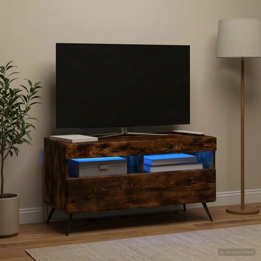 Mobile TV LED Rovere Fumo Legno ingegnerizzato 897660