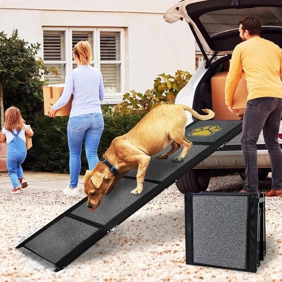 Hondenhelling autoinclapbare per grandi cani con tappeto antiscivolo - 160 x 44 cm