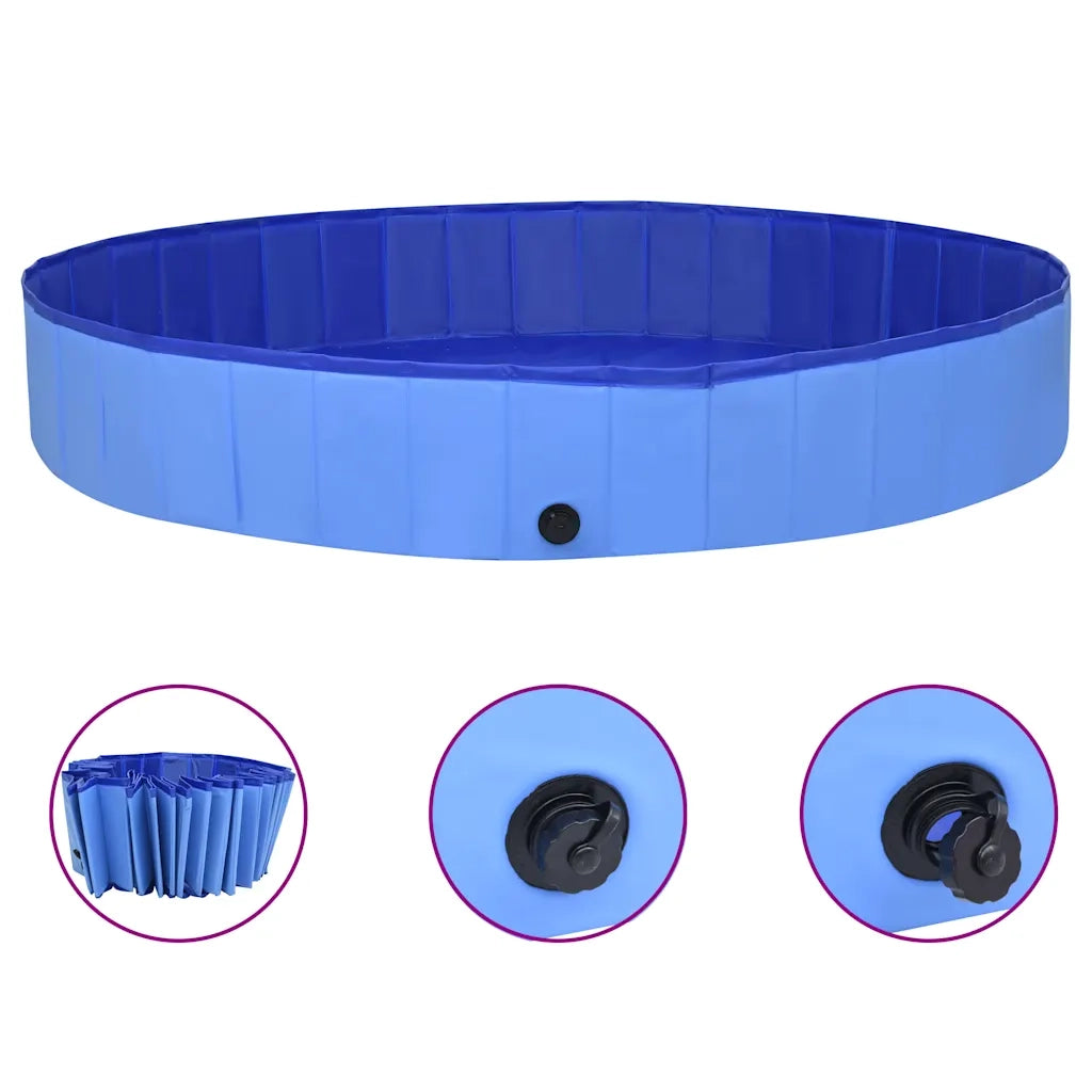 Piscina per Cani Pieghevole Blu 300x40 cm in PVC cod mxl 75919