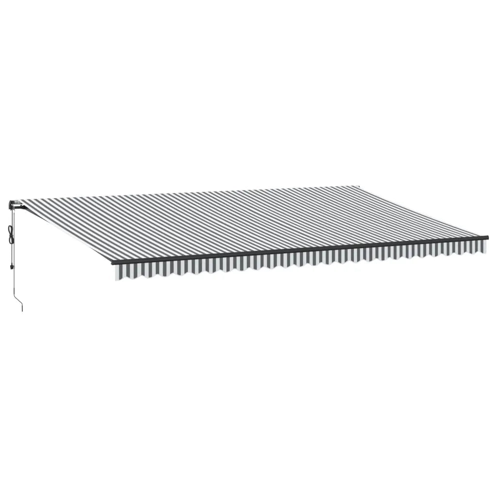 Tenda Retrattile Automatica LED Antracite e Bianco 600x350 cm