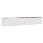 Set di 2 pratici pensili decorativi da parete 100 x 30 x 35 cm in legno massello di pino bianco. Codice articolo: 02_0048079.
