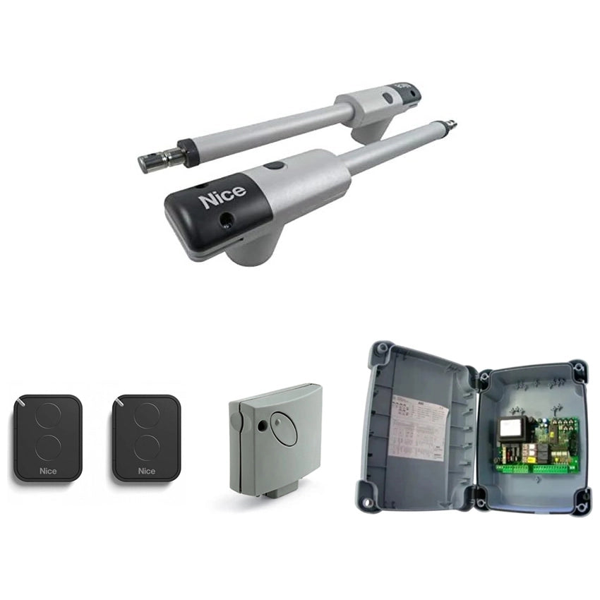 KIT AUTOMAZIONE CANCELLI A BATTENTE ANTE 4.5M 250KG NICE TOOKIT 24 V TOO4524KLT