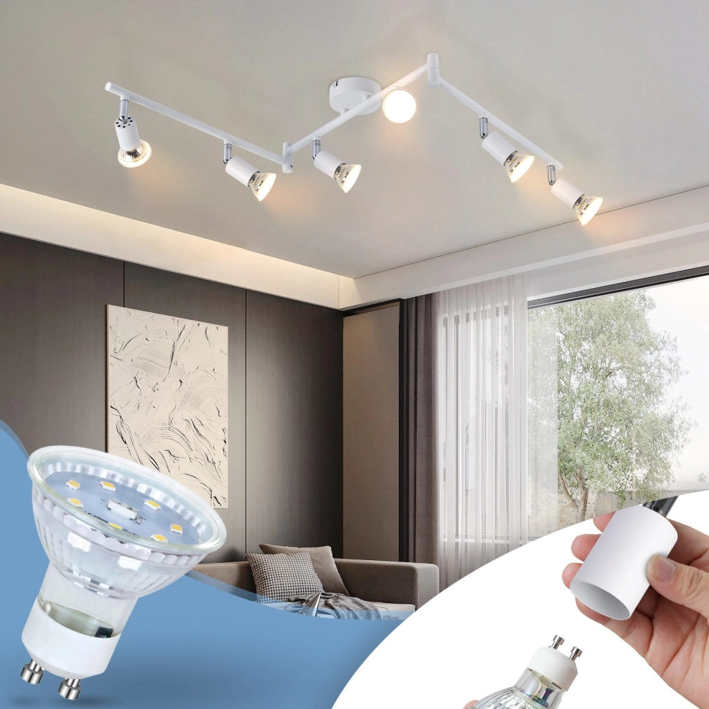 ZMH Faretto da soffitto bianchi orientabili 330° moderni GU10 per camera letto soggiorno interno