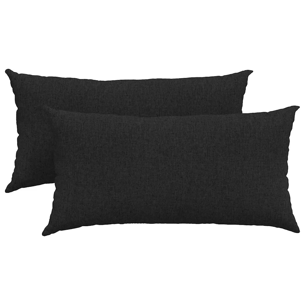 Cuscini da Divano 2 pcs Nero 80 x 40 cm Tessuto