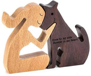 Scultura in Legno Creativa di Uomo e Cane Tavola Decorativa Manufatto Artigianale di Legno Tavola Decorativa in Pannello di Libro