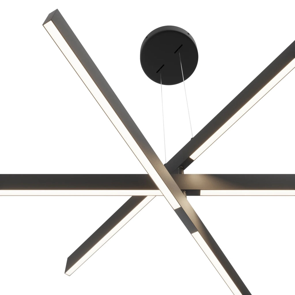 Maytoni Lampadario moderno Origami 1 luce LED integrato nero alluminio