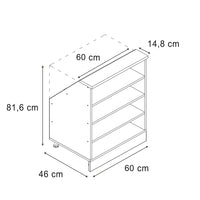 Vicco Mobile sottotetto Antracite 60 x 81.6 cm con 4 scomparti