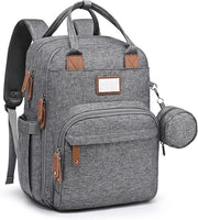 Borsa per bambino personalizzabile, borsa da spalla rimovibile con bottiglia, borsa da viaggio per bambini, accessori per viaggio, culla portatile con guanciale, borsa da viaggio elegante per genitori, grigio