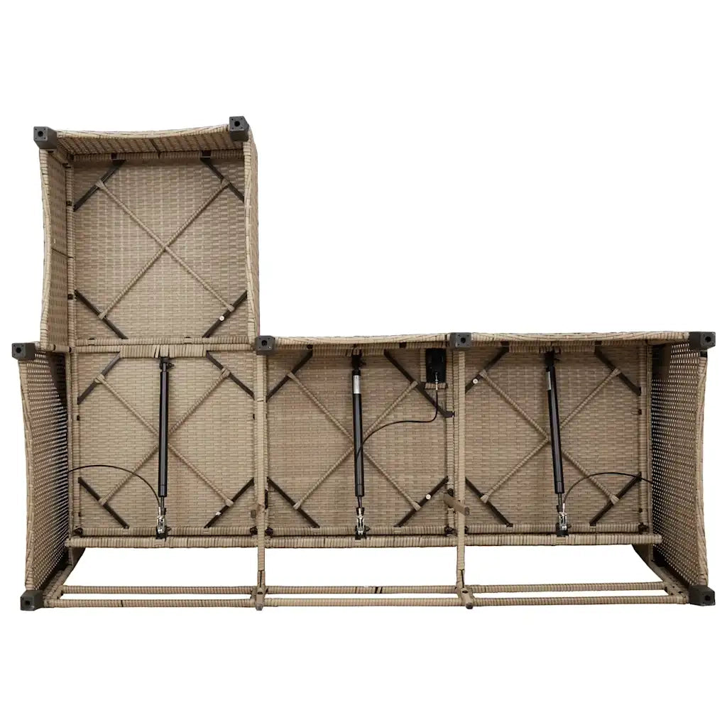 Set Divano da Giardino 3 pz con Cuscini a L Beige in Polyrattan 3328642