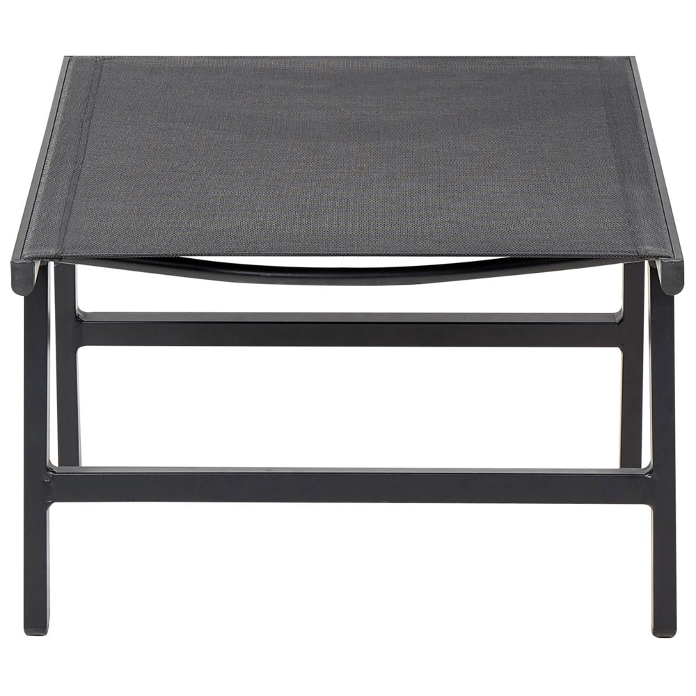 Set di 2 sedie da giardino Seduta in textilene nero Schienale in metallo con poggiapiedi Design moderno per esterni