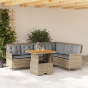 Set Divani da Giardino 2 pz con Cuscini Beige in Polyrattan