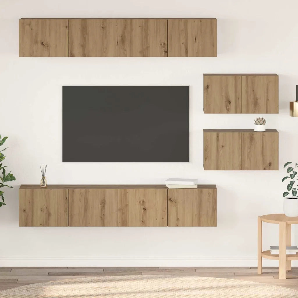 Set mobile TV 6 pcs Rovere artigianale Legno multistrato 3393161