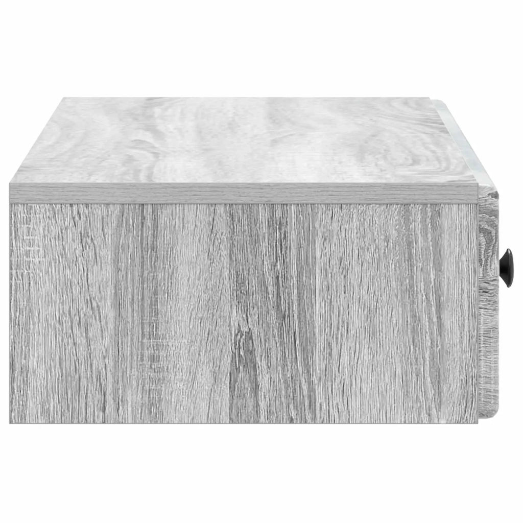 Tavolino da Parete Laterale Grigio Sonoma 87,5 x 34,5 x 17 cm 899181