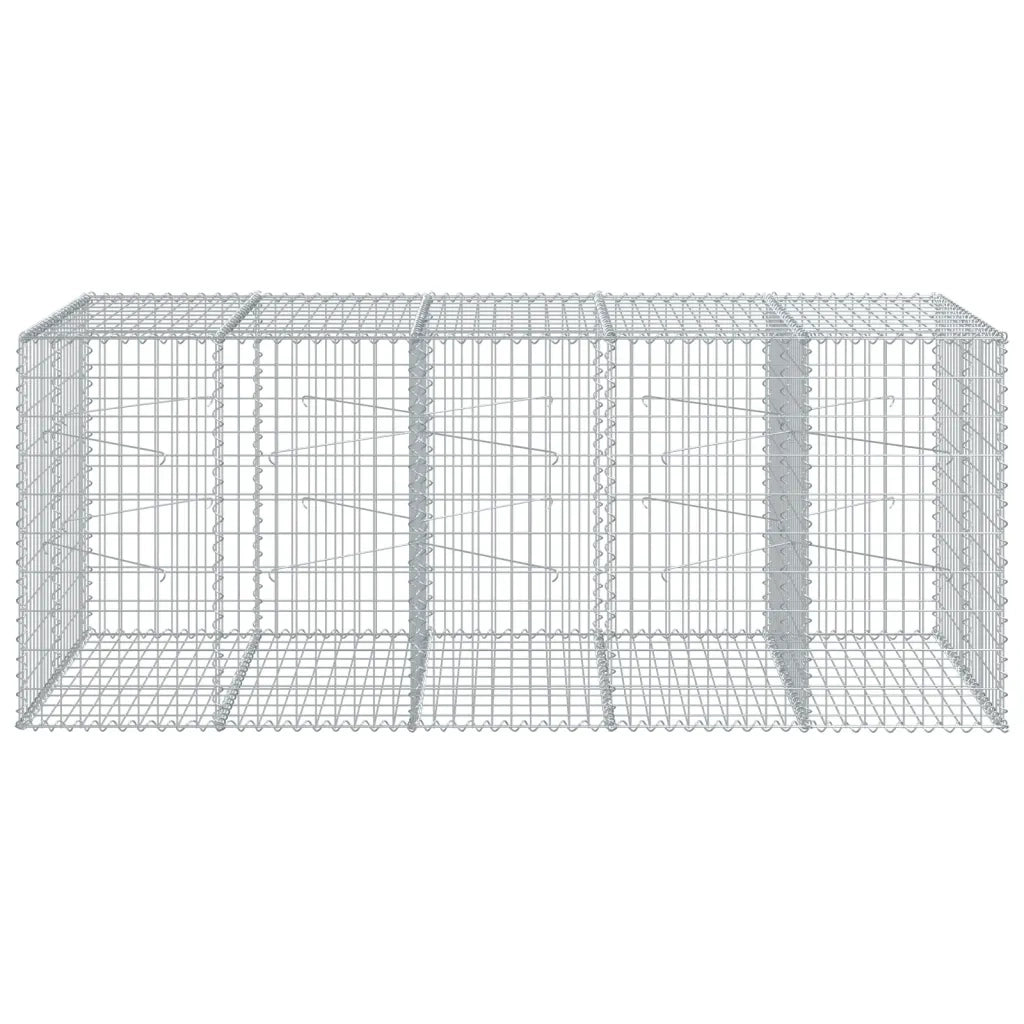 Cesto Gabbione con Copertura 250x100x100 cm in Ferro Zincato 3295193